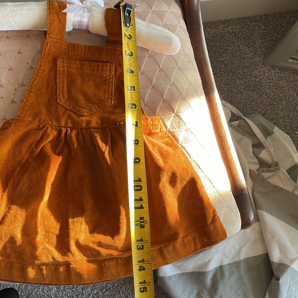 Cute pumpkin orange corduroy pinafores dress - Picture 4 of 4